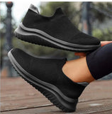 Women's Casual Slip-On Sneakers - Lightweight Flat Walking Shoes