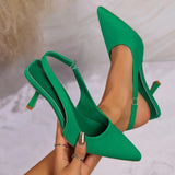 Women’s Summer High Heel Closed-Toe Sandals – 2024 Fashion Hollow Pointed Toe Mid-Heel Design