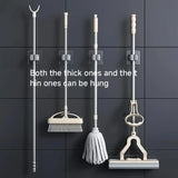 Wall-Mounted Mop and Broom Holder - Waterproof Storage Organizer with Hooks