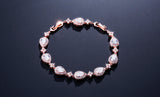 ZAKOL Classic Water Drop CZ Bracelet – Elegant Sparkle for Brides and Special Occasions.