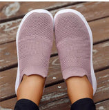 Women's Casual Slip-On Sneakers - Lightweight Flat Walking Shoes