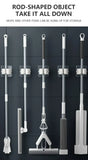 Wall-Mounted Mop and Broom Holder - Waterproof Storage Organizer with Hooks