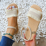 Women’s Trendy Tassel Lace-Up Sandals – Non-Slip, Wear-Resistant, Soft Sole Flat Sandals