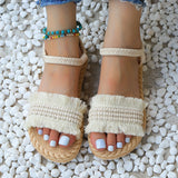 Women’s Trendy Tassel Lace-Up Sandals – Non-Slip, Wear-Resistant, Soft Sole Flat Sandals