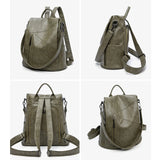 SYZM Women's Genuine Leather Backpack – Anti-theft, Waterproof and Multifunctional