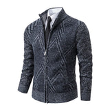 Men’s Knit Cardigan Sweater – Spring & Autumn Casual Jacket | Brown & Grey Colors