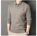 Men's Slim Fit Polo Neck Pullover Sweater, Thick Winter Sweater, Elegant Business Casual Wear