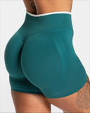 Women’s Seamless High-Waist Sports Shorts – Solid Color, Hip-Lifting Yoga & Running Shorts