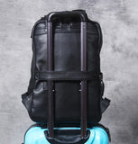 Men's Genuine Leather Backpack, Large Capacity, for School, Travel and Daily Use