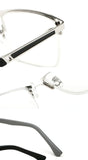 Men's Half-frame Business Reading Glasses Anti-blue Light Anti-fatigue Metal Frame Presbyopia Glasses +1.0 To +4.0