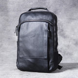 Men's Genuine Leather Backpack, Large Capacity, for School, Travel and Daily Use