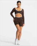 Women’s Seamless High-Waist Sports Shorts – Solid Color, Hip-Lifting Yoga & Running Shorts