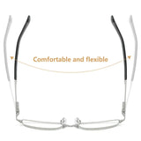 Men's Half-frame Business Reading Glasses Anti-blue Light Anti-fatigue Metal Frame Presbyopia Glasses +1.0 To +4.0