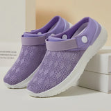 Summer Women's Mesh Slip-On Slippers – Casual & Breathable Half Support Shoes