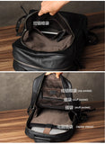 Men's Genuine Leather Backpack, Large Capacity, for School, Travel and Daily Use