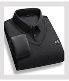 Men's Slim Fit Polo Neck Pullover Sweater, Thick Winter Sweater, Elegant Business Casual Wear