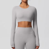 Women's Long Sleeve Workout Top – Padded, Breathable & Dry-Fit