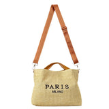 Women’s Fashion Letter Straw Handbag – Large Summer Beach Tote & Casual Crossbody Bag.