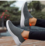 Women's Casual Slip-On Sneakers - Lightweight Flat Walking Shoes