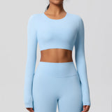 Women's Long Sleeve Workout Top – Padded, Breathable & Dry-Fit