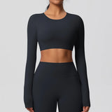 Women's Long Sleeve Workout Top – Padded, Breathable & Dry-Fit