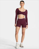 Women’s Seamless High-Waist Sports Shorts – Solid Color, Hip-Lifting Yoga & Running Shorts