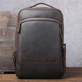 Men's Genuine Leather Backpack, Large Capacity, for School, Travel and Daily Use