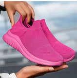 Women's Casual Slip-On Sneakers - Lightweight Flat Walking Shoes