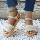 Women’s Trendy Tassel Lace-Up Sandals – Non-Slip, Wear-Resistant, Soft Sole Flat Sandals