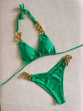 RUOTONGSEPT Women’s Triangle Bikini Set – Brazilian Halter 2-Piece Push-Up Swimwear