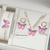 Conjunto de relógio feminino Radiant Style com pulseira de silicone e acessórios.