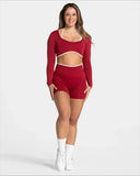 Women’s Seamless High-Waist Sports Shorts – Solid Color, Hip-Lifting Yoga & Running Shorts