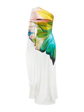 Gymystars Women's One Shoulder Elegant Evening Dress