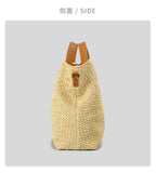 Women’s Fashion Letter Straw Handbag – Large Summer Beach Tote & Casual Crossbody Bag.