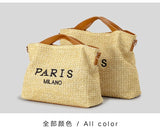 Women’s Fashion Letter Straw Handbag – Large Summer Beach Tote & Casual Crossbody Bag.