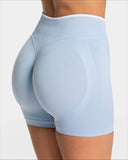 Women’s Seamless High-Waist Sports Shorts – Solid Color, Hip-Lifting Yoga & Running Shorts