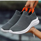Women's Casual Slip-On Sneakers - Lightweight Flat Walking Shoes