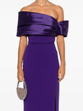 Eshin Slash-Neck High-Waist Split Dress – Timeless Autumn Elegance