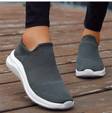 Women's Casual Slip-On Sneakers - Lightweight Flat Walking Shoes