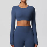 Women's Long Sleeve Workout Top – Padded, Breathable & Dry-Fit
