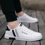 Men’s Leather Sneakers – Casual Outdoor Shoes with Vulcanized Sole, Lace-up High Quality Shoes for Men, Tenis Hombres