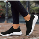 Women's Casual Slip-On Sneakers - Lightweight Flat Walking Shoes
