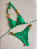 RUOTONGSEPT Women’s Triangle Bikini Set – Brazilian Halter 2-Piece Push-Up Swimwear