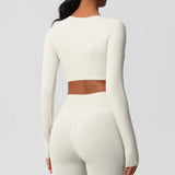 Women's Long Sleeve Workout Top – Padded, Breathable & Dry-Fit