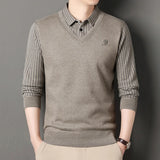 Men's Slim Fit Polo Neck Pullover Sweater, Thick Winter Sweater, Elegant Business Casual Wear