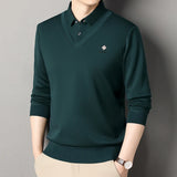Men's Slim Fit Polo Neck Pullover Sweater, Thick Winter Sweater, Elegant Business Casual Wear