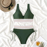 Women's Sexy High-Waist Bikini – Adjustable with Side Drawstring & Belt