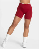 Women’s Seamless High-Waist Sports Shorts – Solid Color, Hip-Lifting Yoga & Running Shorts