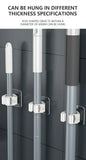Wall-Mounted Mop and Broom Holder - Waterproof Storage Organizer with Hooks