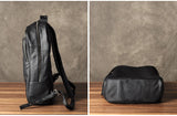 Men's Genuine Leather Backpack, Large Capacity, for School, Travel and Daily Use